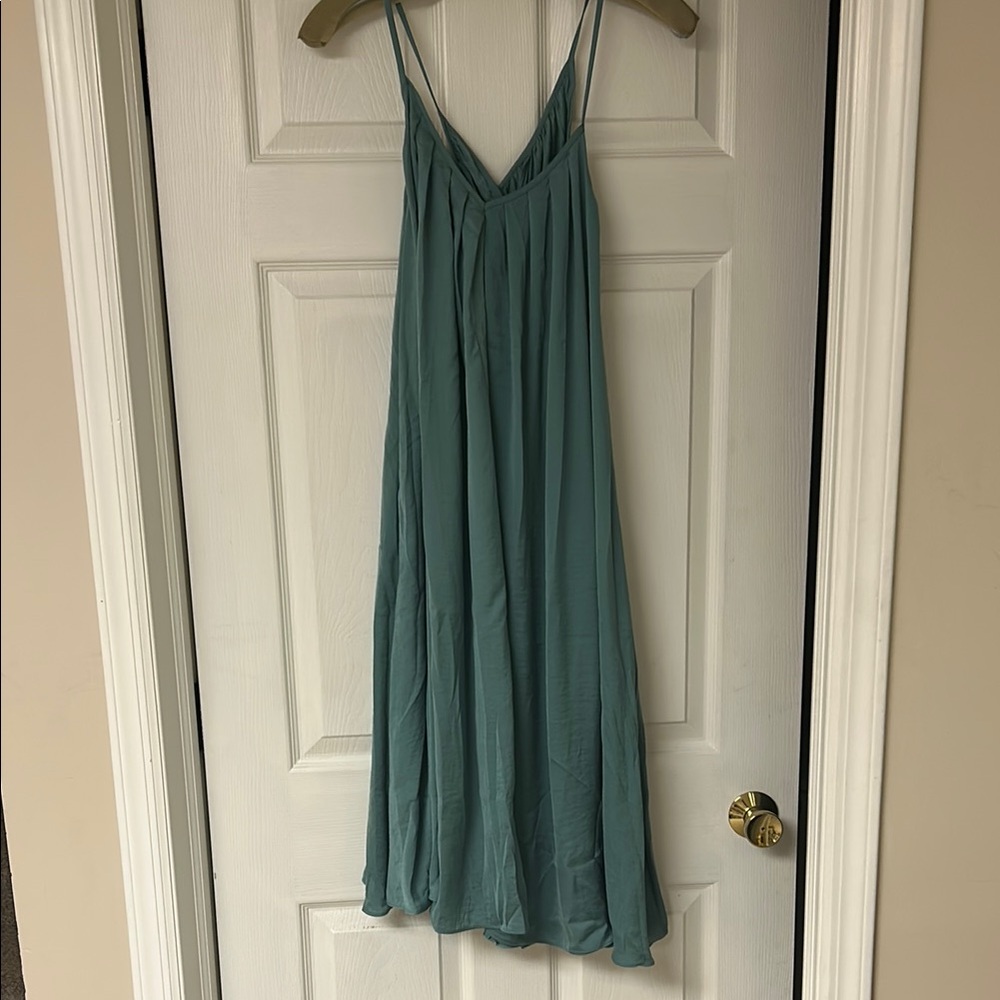Banana Republic Green Maxi Sundress Spaghetti Strap V-Neck